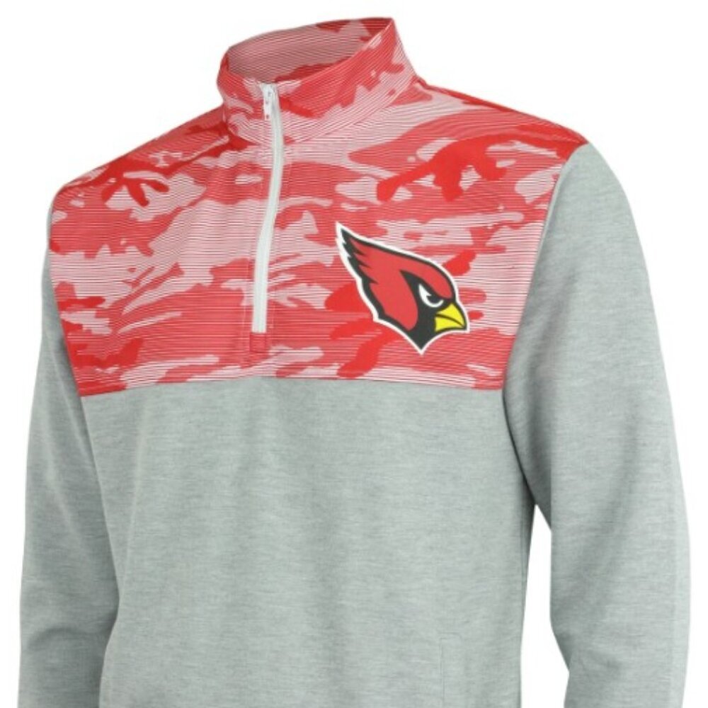 NFL Team Apparel Zubaz Arizona Cardinals 1/4 Zip Fleece Pullover Sweater XL
